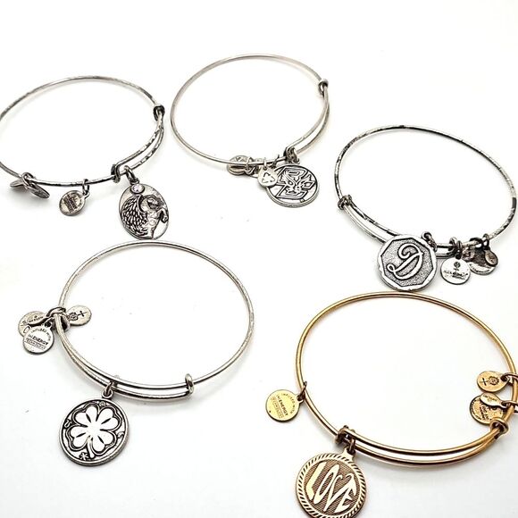 Bracelets by Alex and Ani set Silvertone and Goldtone Hardware - Picture 1 of 6